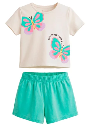 Brandili - Conjunto Infantil Borboletas Bege - BRANDILI