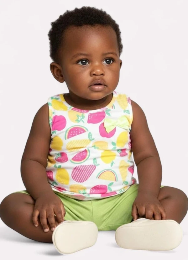 Kyly - Conjunto Infantil Menina Estampa Frutas Branco 2