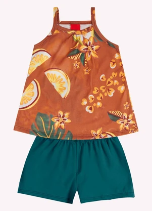 Kyly - Conjunto Infantil Menina Estampa Laranja - KYLY