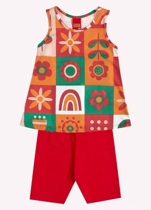 Kyly - Conjunto Infantil Menina Estampa Laranja - KYLY