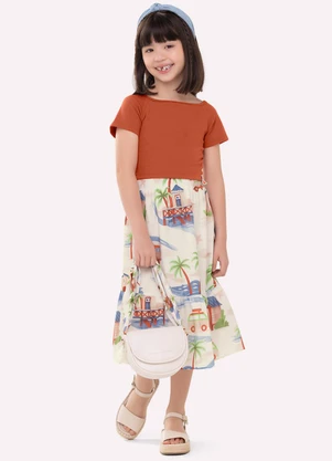 Nanai - Conjunto Infantil Menina Estampa Laranja - NANAI