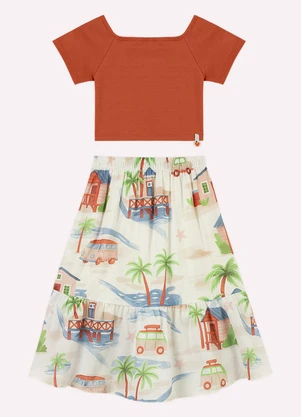 Nanai - Conjunto Infantil Menina Estampa Laranja - NANAI