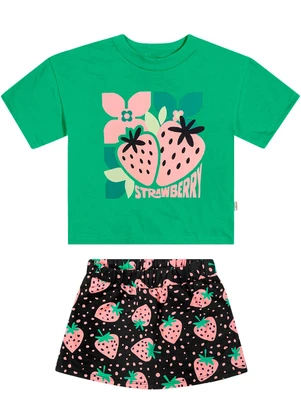 Elian - Conjunto Infantil Menina Estampa Lúdica Verde - ELIAN