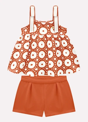 Conjunto Infantil Menina Estampa Milon (Laranja) - MILON