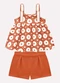 Milon - Conjunto Infantil Menina Estampa Milon Preto - variação: Laranja