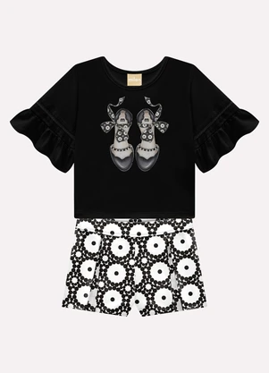 Conjunto Infantil Menina Estampa Milon (Preto) - MILON