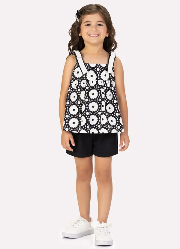 Milon - Conjunto Infantil Menina Estampa Milon Preto 2