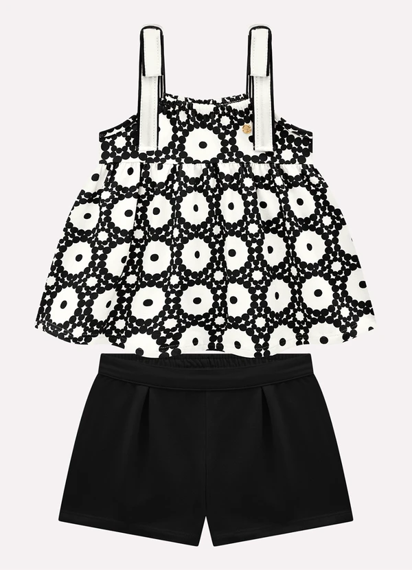 Milon - Conjunto Infantil Menina Estampa Milon Preto 3