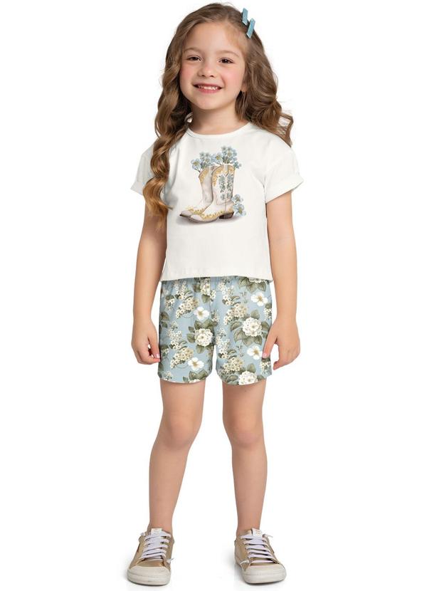 Milon - Conjunto Infantil Menina Estampa Off White