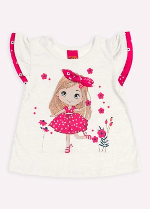 Kyly - Conjunto Infantil Menina Estampa Off White - KYLY