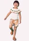 Nanai - Conjunto Infantil Menina Estampa Amarelo - variação: Off White