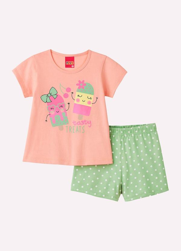 Kyly - Conjunto Infantil Menina Estampa Picolé Laranja