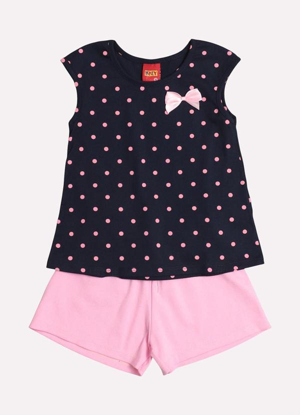 Kyly - Conjunto Infantil Menina Estampa Poá Azul 2