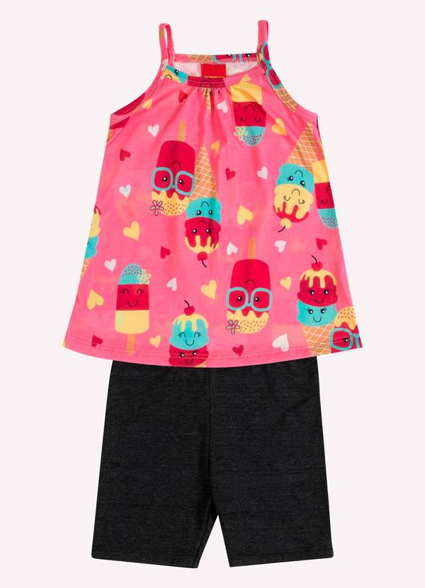 Kyly - Conjunto Infantil Menina Estampa Rosa