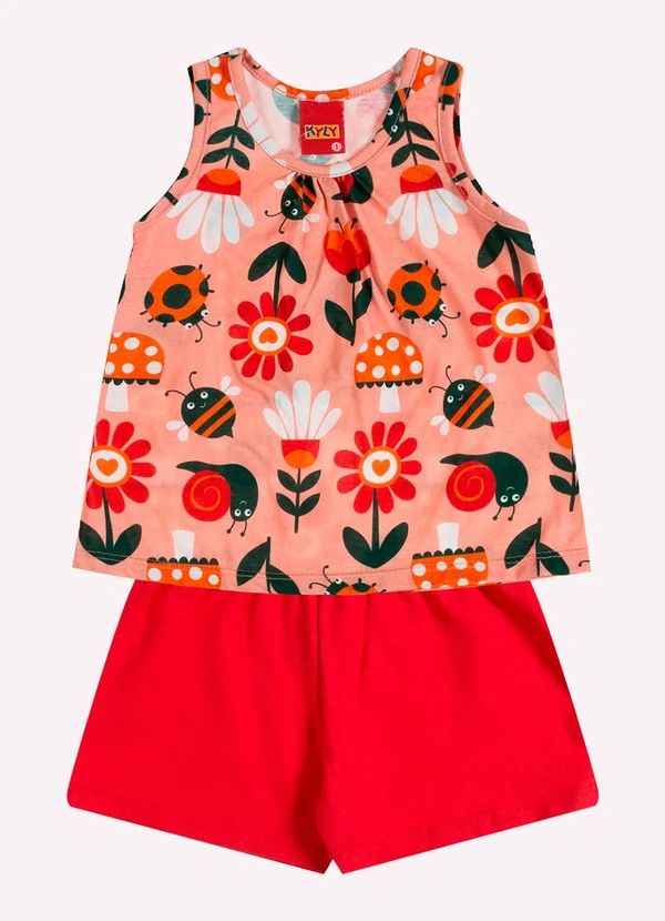 Kyly - Conjunto Infantil Menina Estampa Rosa
