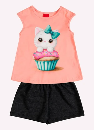 Kyly - Conjunto Infantil Menina Estampa Rosa - KYLY