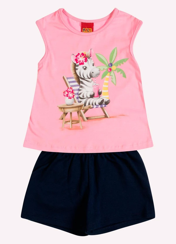 Kyly - Conjunto Infantil Menina Estampa Rosa 1