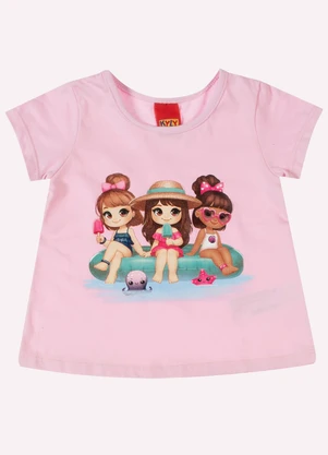 Kyly - Conjunto Infantil Menina Estampa Rosa - KYLY