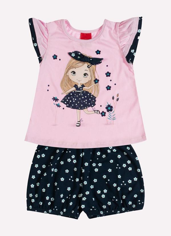 Kyly - Conjunto Infantil Menina Estampa Rosa 1