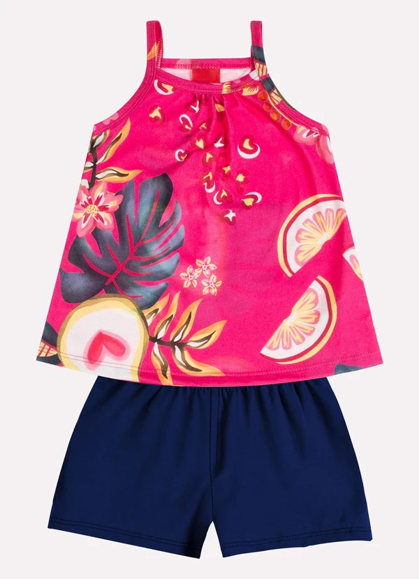 Kyly - Conjunto Infantil Menina Estampa Rosa