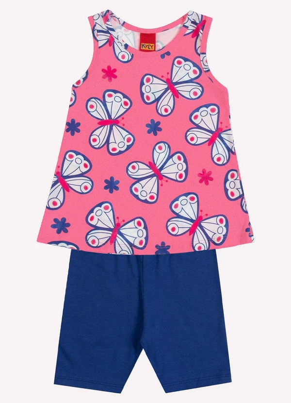 Kyly - Conjunto Infantil Menina Estampa Rosa