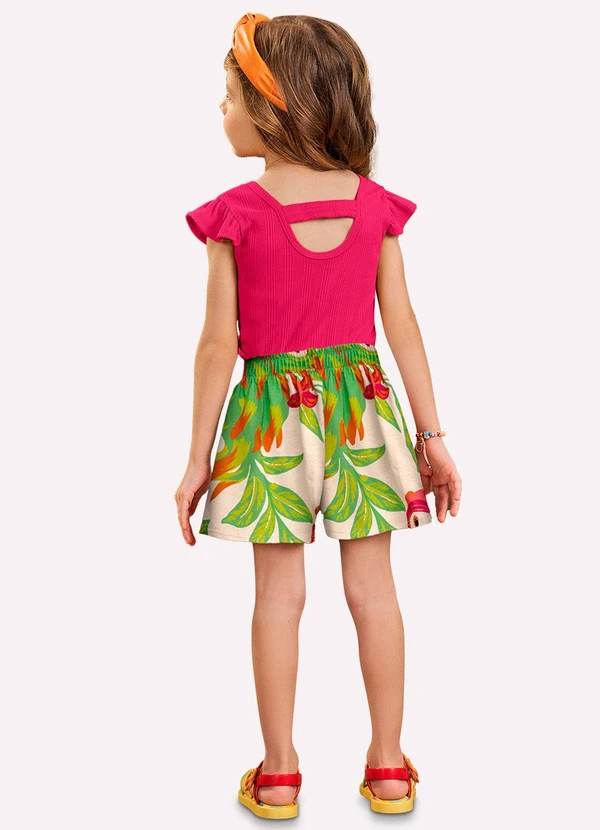 Nanai - Conjunto Infantil Menina Estampa Rosa 2