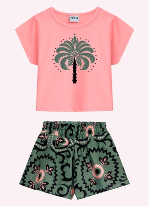 Nanai - Conjunto Infantil Menina Estampa Rosa - NANAI