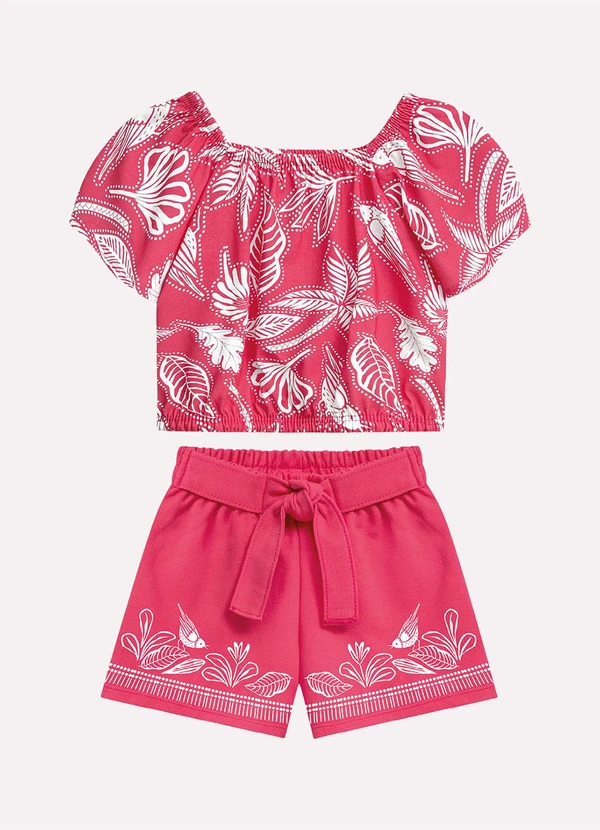 Nanai - Conjunto Infantil Menina Estampa Rosa