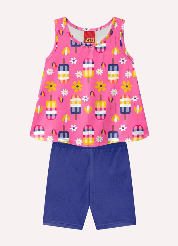 Kyly - Conjunto Infantil Menina Estampa Rosa 1