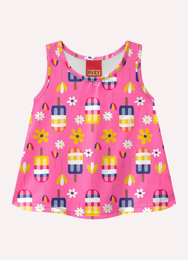 Kyly - Conjunto Infantil Menina Estampa Rosa 2
