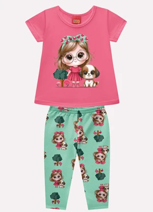 Kyly - Conjunto Infantil Menina Estampa Rosa - KYLY