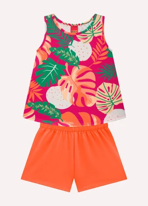 Kyly - Conjunto Infantil Menina Estampa Rosa - KYLY