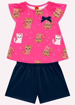 Kyly - Conjunto Infantil Menina Estampa Rosa - KYLY