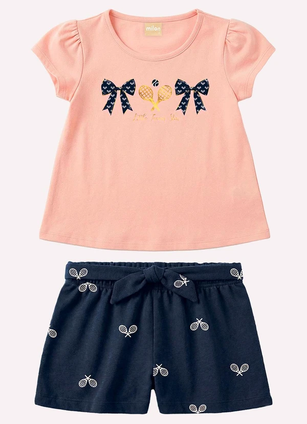 Milon - Conjunto Infantil Menina Estampa Rosa