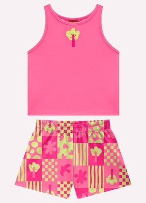 Kyly - Conjunto Infantil Menina Estampa Rosa - KYLY