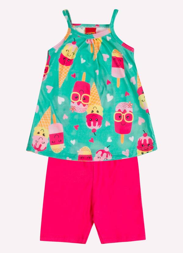 Kyly - Conjunto Infantil Menina Estampa Verde 1