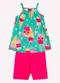 Kyly - Conjunto Infantil Menina Estampa Branco - variação: Verde