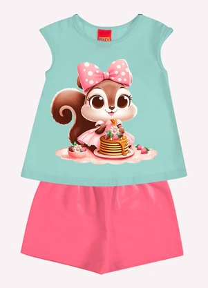 Kyly - Conjunto Infantil Menina Estampa Verde - KYLY