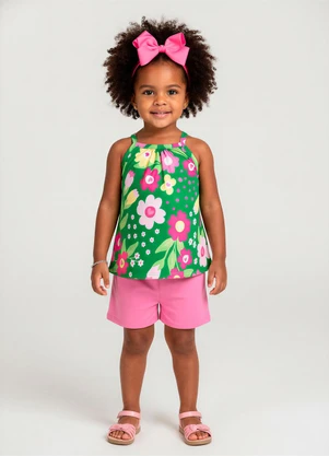 Kyly - Conjunto Infantil Menina Estampa Verde - KYLY