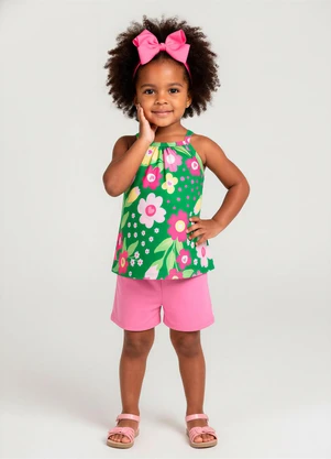 Kyly - Conjunto Infantil Menina Estampa Verde - KYLY