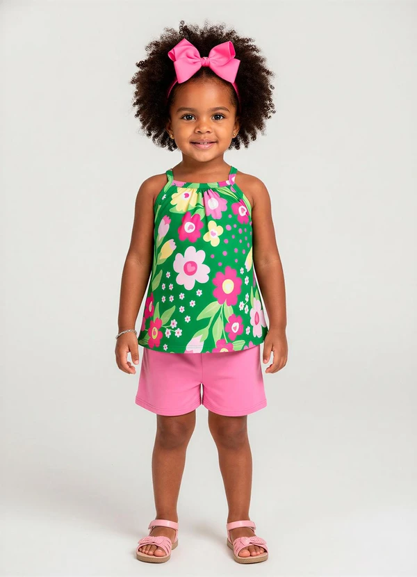 Kyly - Conjunto Infantil Menina Estampa Verde