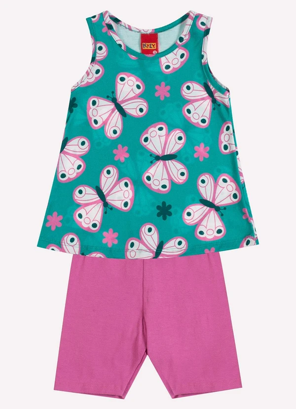 Kyly - Conjunto Infantil Menina Estampa Verde