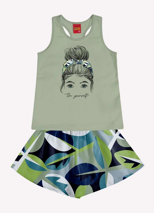 Kyly - Conjunto Infantil Menina Estampa Verde