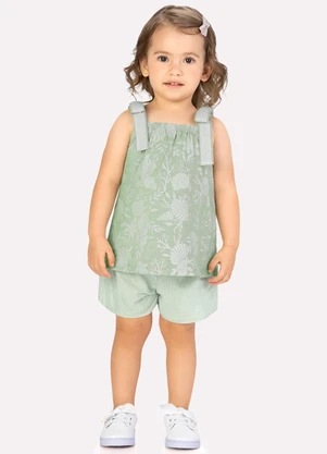 Milon - Conjunto Infantil Menina Estampa Verde - MILON