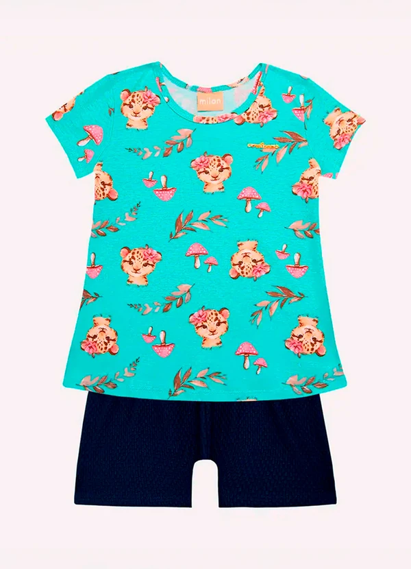 Milon - Conjunto Infantil Menina Estampa Verde