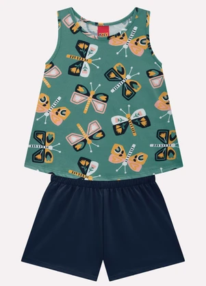 Kyly - Conjunto Infantil Menina Estampa Verde - KYLY