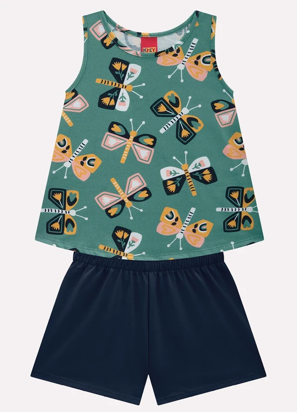 Kyly - Conjunto Infantil Menina Estampa Verde