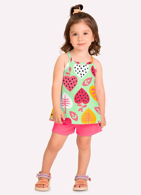Kyly - Conjunto Infantil Menina Estampa Verde