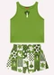 Kyly - Conjunto Infantil Menina Estampa Rosa - variação: Verde