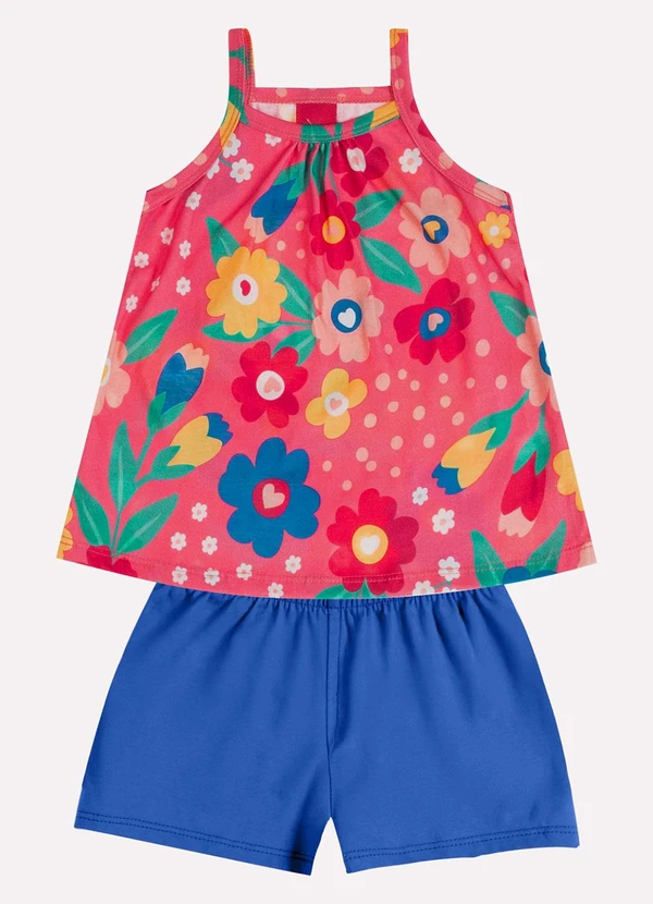 Kyly - Conjunto Infantil Menina Estampa Vermelho